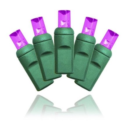 WINTERLAND Winterland S-70MMPU-4G 5 mm. Purple LED Light Set With In-Line Rectifer On Green Wire S-70MMPU-4G